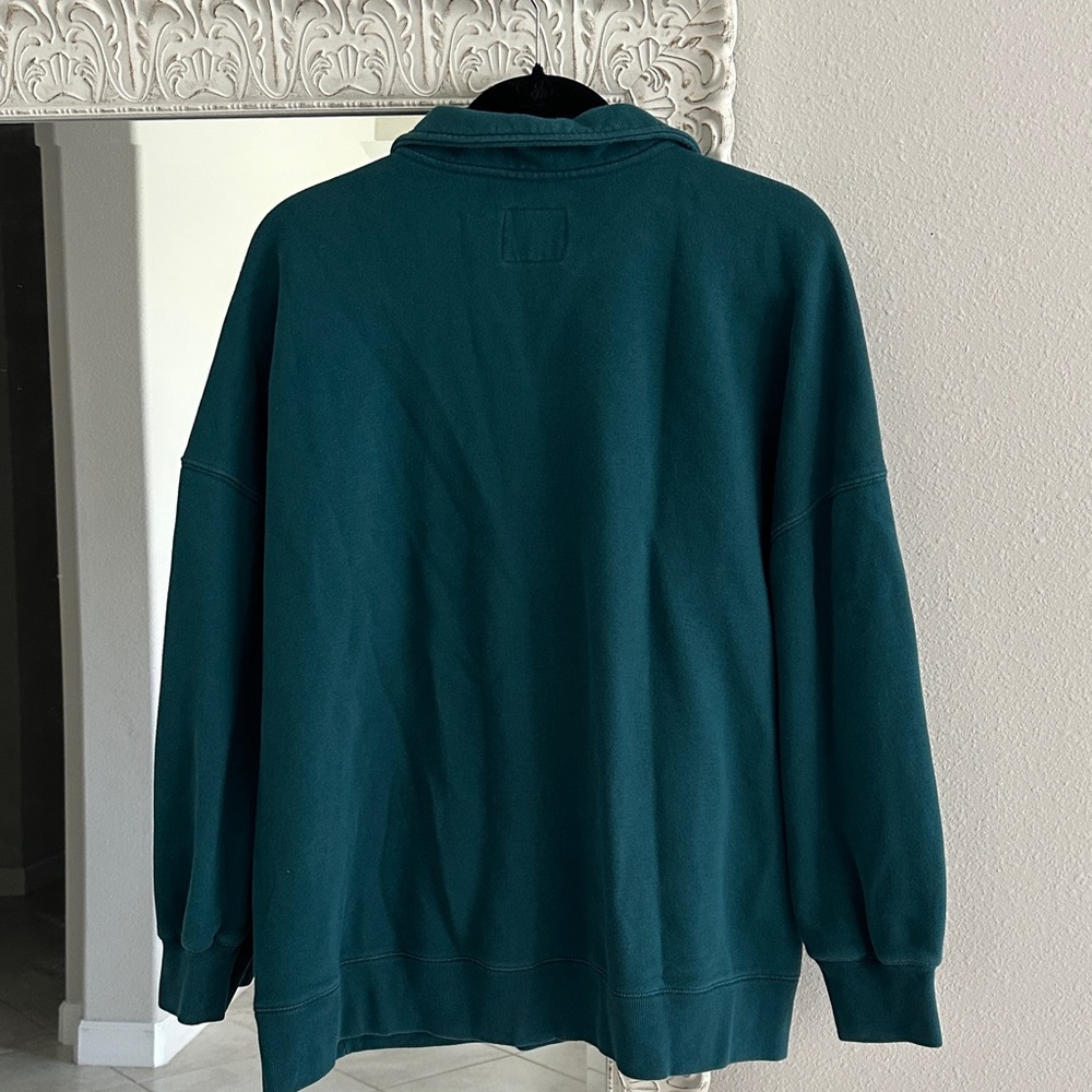 Abercrombie & Fitch Dark Teal Half-Zip Sweatshirt - Picture 4 of 4